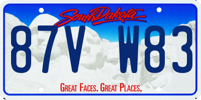 SD license plate 87VW83