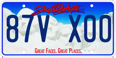 SD license plate 87VX00