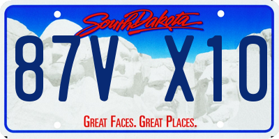 SD license plate 87VX10