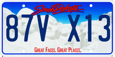 SD license plate 87VX13