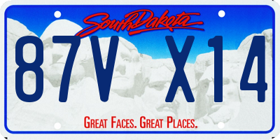 SD license plate 87VX14