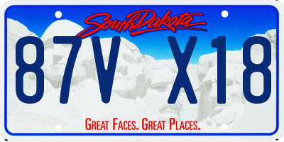 SD license plate 87VX18