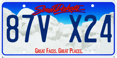 SD license plate 87VX24