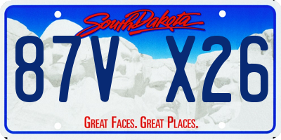 SD license plate 87VX26