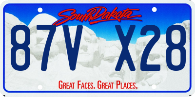 SD license plate 87VX28