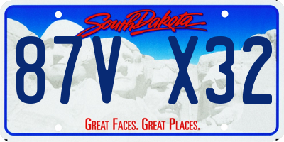 SD license plate 87VX32