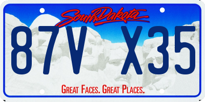 SD license plate 87VX35