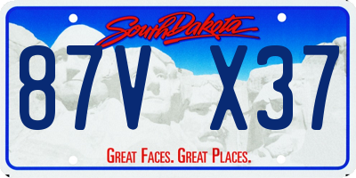 SD license plate 87VX37