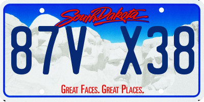 SD license plate 87VX38
