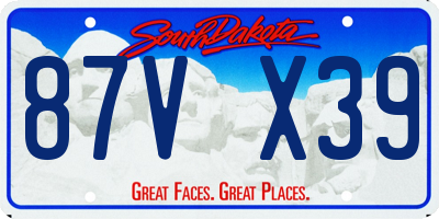 SD license plate 87VX39