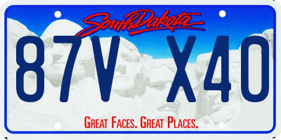 SD license plate 87VX40