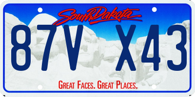 SD license plate 87VX43