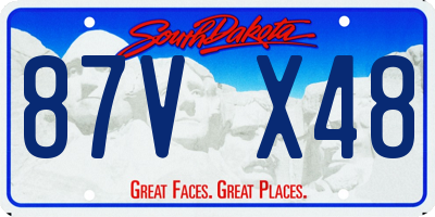 SD license plate 87VX48