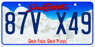 SD license plate 87VX49