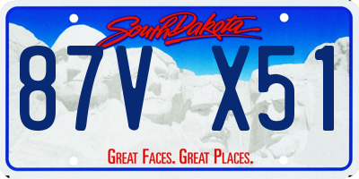 SD license plate 87VX51