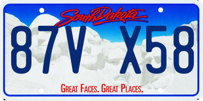 SD license plate 87VX58