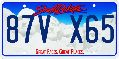 SD license plate 87VX65