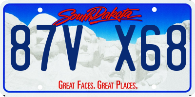 SD license plate 87VX68
