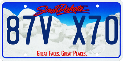 SD license plate 87VX70