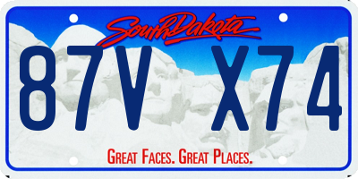 SD license plate 87VX74