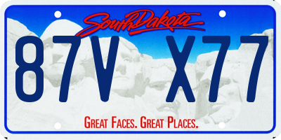 SD license plate 87VX77