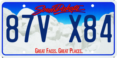 SD license plate 87VX84