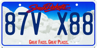 SD license plate 87VX88