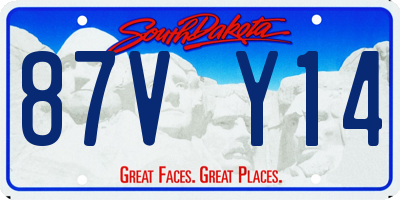 SD license plate 87VY14