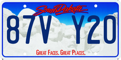 SD license plate 87VY20