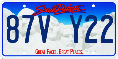 SD license plate 87VY22
