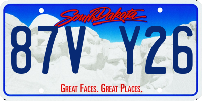 SD license plate 87VY26