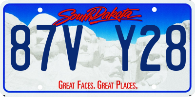 SD license plate 87VY28