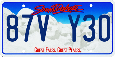 SD license plate 87VY30