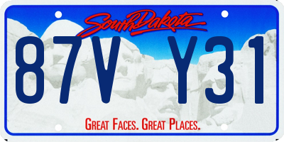 SD license plate 87VY31