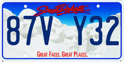 SD license plate 87VY32