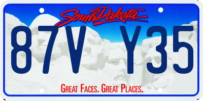 SD license plate 87VY35