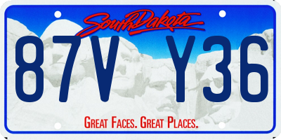 SD license plate 87VY36
