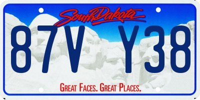 SD license plate 87VY38