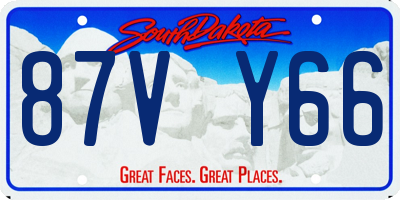 SD license plate 87VY66