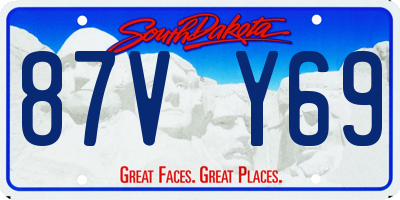 SD license plate 87VY69