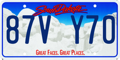 SD license plate 87VY70