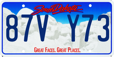 SD license plate 87VY73