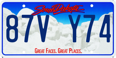 SD license plate 87VY74