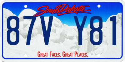 SD license plate 87VY81