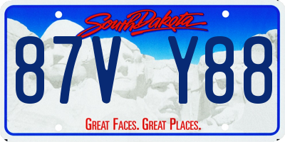 SD license plate 87VY88