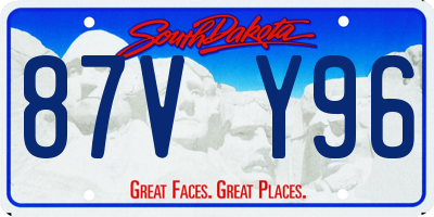 SD license plate 87VY96