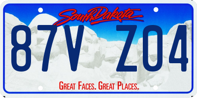SD license plate 87VZ04