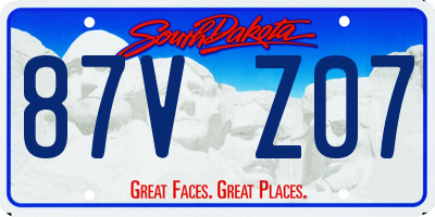 SD license plate 87VZ07