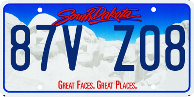 SD license plate 87VZ08
