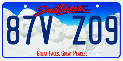 SD license plate 87VZ09